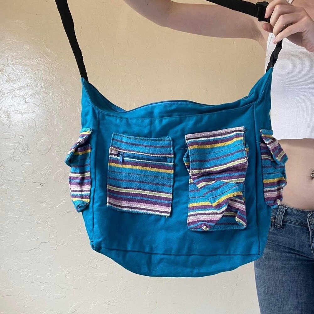 Multicolored Messenger Shoulder Bag